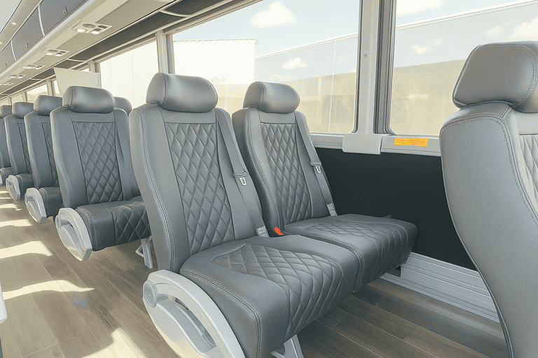 interior of Charter Bus Rental West Bloomfield charter bus